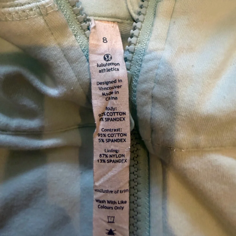 Lululemon Athletica Mint Ligjt Blue/Green Zip-Up Jacket Women’s 8 EUC - Picture 4 of 8
